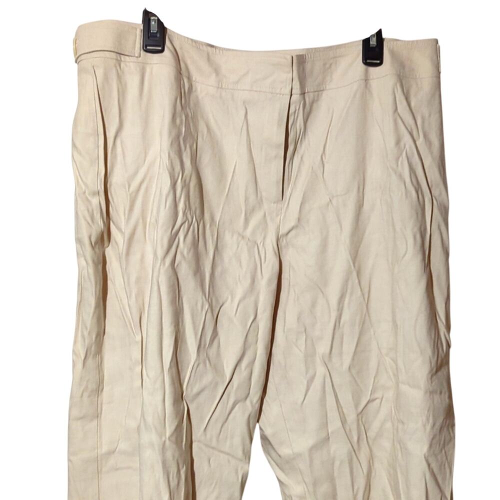 NWT Bandolino 18W Sand/Khaki Linen-Blend Trousers [0189]
